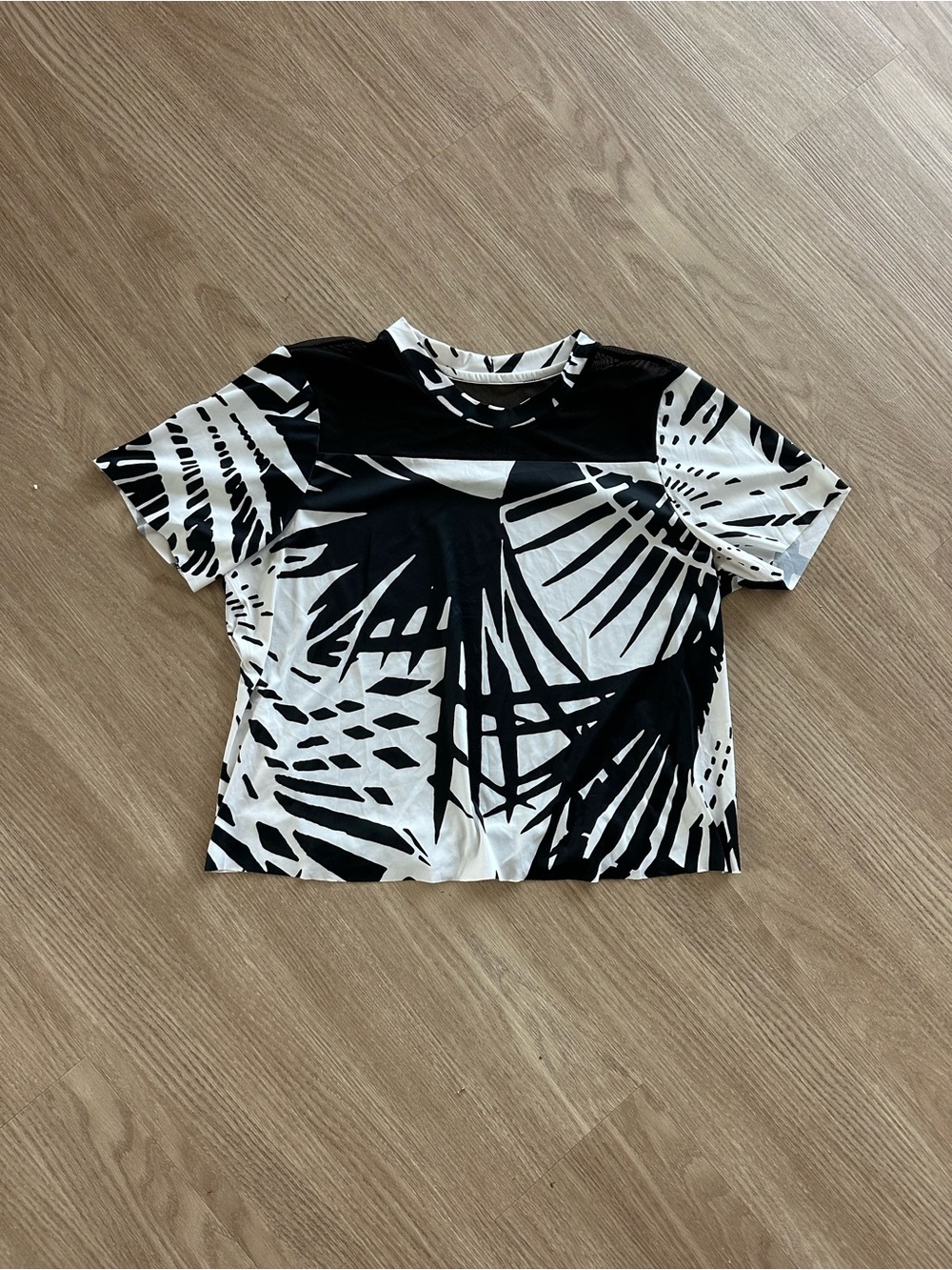 Hurley Black & White Palm Print Short Sleeve Tee